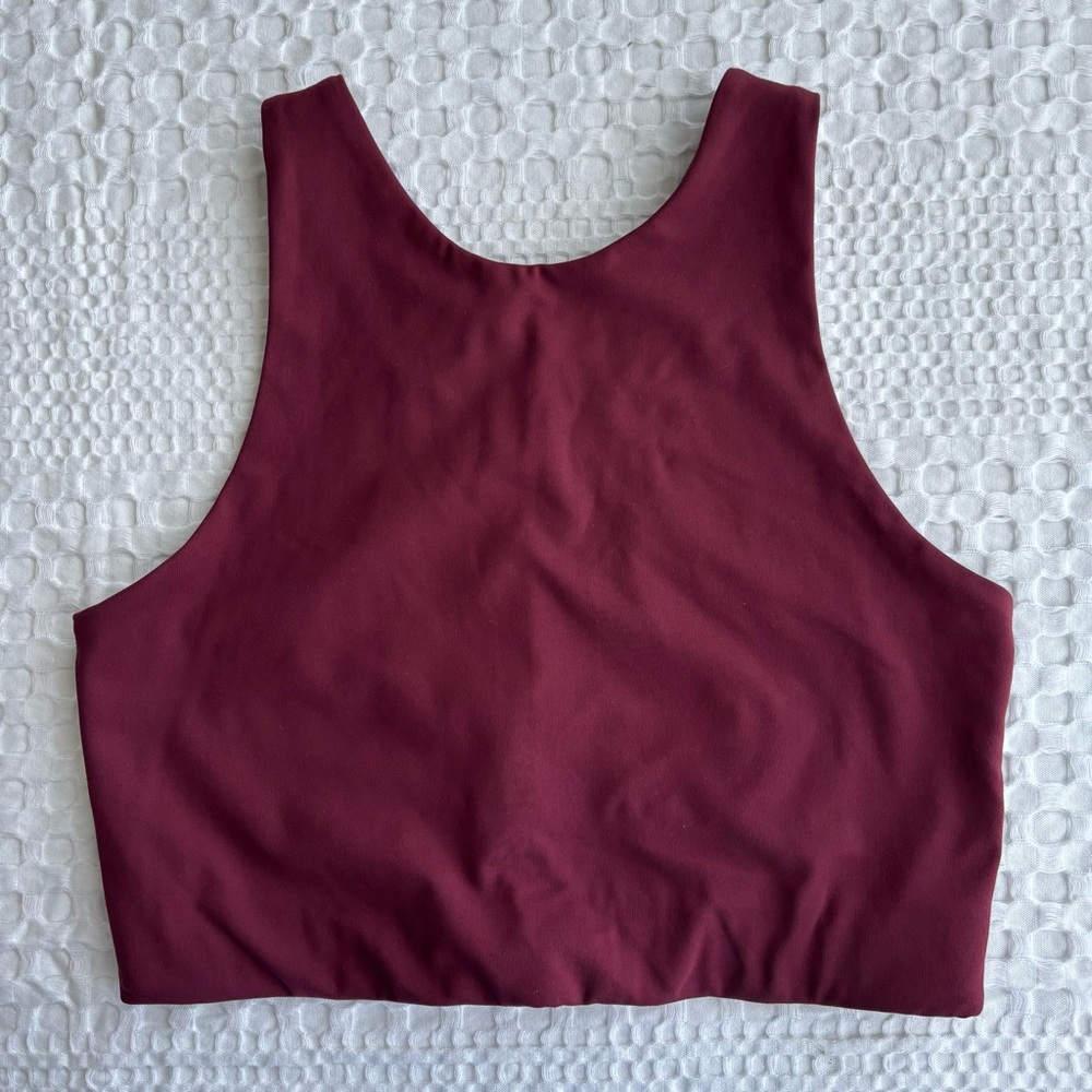 Girlfriend Collective Dylan Bra Mulberry Womens Large Athleisure Yoga Sports